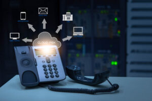 Glowing phone with Cloud PBX (including user portal, applications, voicemail, fax, and softphone)